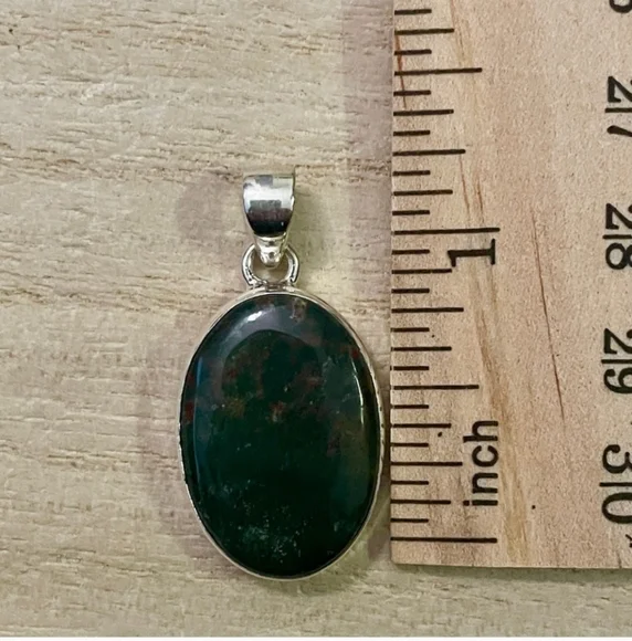 💕Dragon Bloodstone Solid Sterling Silver Pendant 925 - Picture 2 of 4